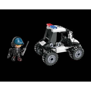 Qman W11011 Mine City Police 4 Polizeifahrzeuge