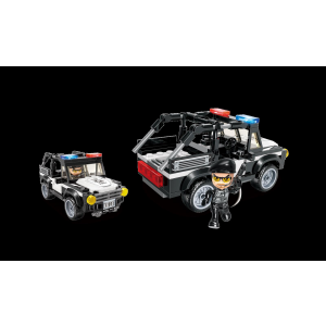 Qman W11011 Mine City Police 4 Polizeifahrzeuge