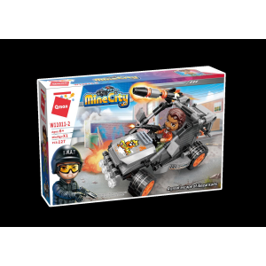 Qman W11011 Mine City Police 4 Polizeifahrzeuge