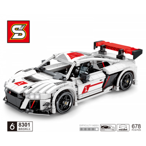 Sembo 8301 Weiß/Roter Sportwagen