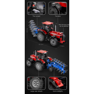 CaDa Master C61052W roter Traktor mit Pflug RC