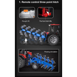 CaDa Master C61052W roter Traktor mit Pflug RC