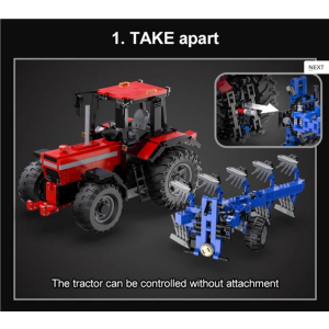 CaDa Master C61052W roter Traktor mit Pflug RC