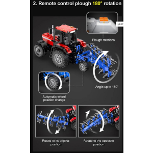 CaDa Master C61052W roter Traktor mit Pflug RC