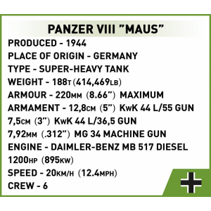 Cobi 2559 Panzer VIII MAUS 1605 KL.