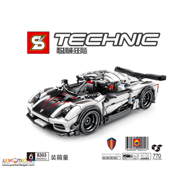 Sembo 8303 Schwarz-Weißer Sportwagen