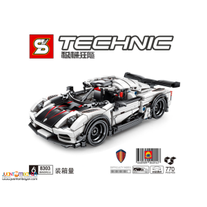 Sembo 8303 Schwarz-Weißer Sportwagen