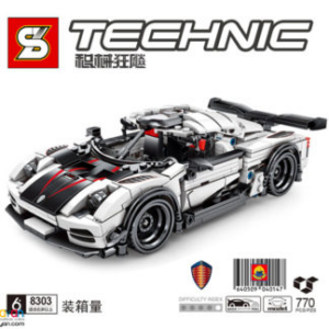 Sembo 8303 Schwarz-Weißer Sportwagen