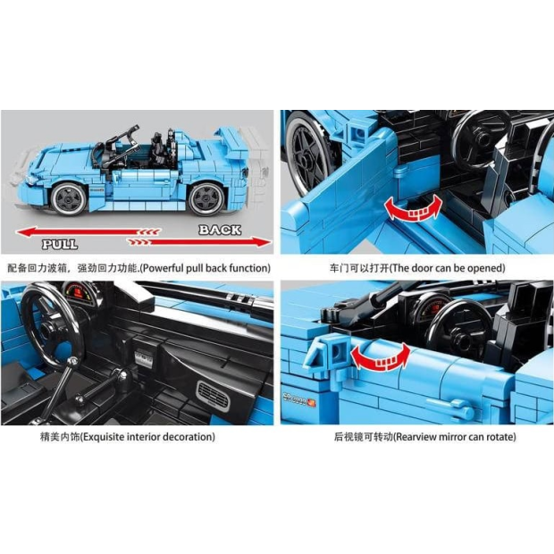 Sembo 8307 Hellblaues Cabrio