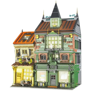 Mould King 16040 Magische Zauberbuchhandlung  Winkelgasse mit Beleuchtung