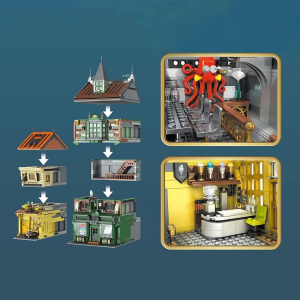 Mould King 16040 Magische Zauberbuchhandlung  Winkelgasse mit Beleuchtung