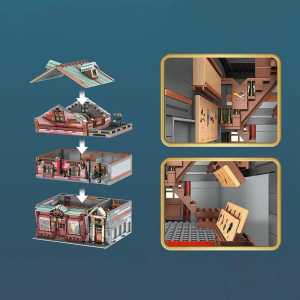 Mould King 16039 Quick Pitch Zubehör Laden Winkelgasse mit Beleuchtung