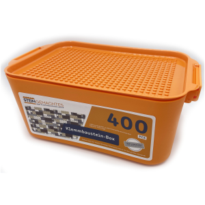 Kazi Klemmbaustein-Box mit 400 Plates in Braun - Sand -...