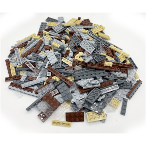 Kazi Klemmbaustein-Box mit 400 Plates in Braun - Sand -...