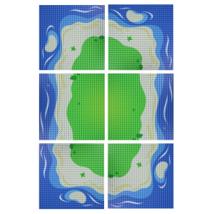 Open Bricks 2 bedruckte Baseplates: kurviger Strand